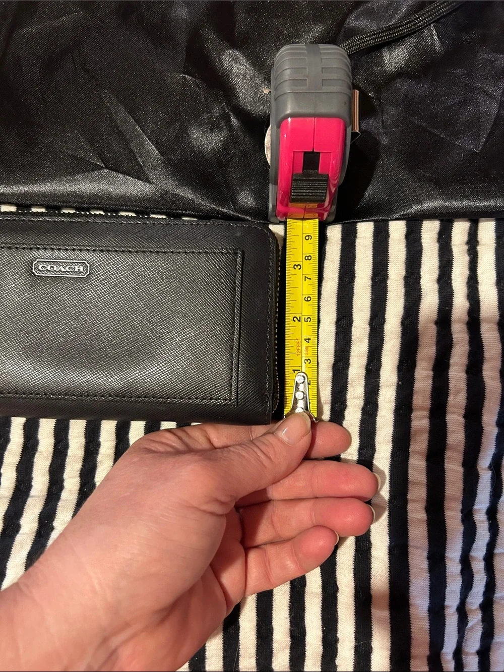 Coach Black Men's Zip-Around Leather Wallet
